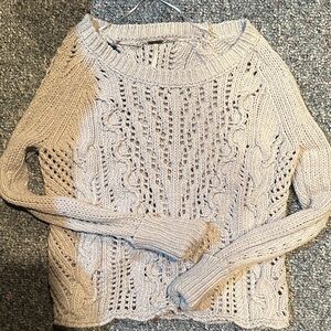 Free People open back cable knit sweater